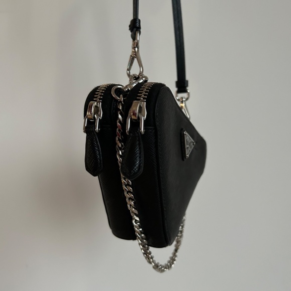 Prada Saffiano Leather Mini Pouch Bag - Picture 2 of 5